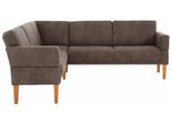 Eckbank OTTO HOME "Fehmarn", grau (anthrazit), B:255cm H:98cm T:210cm, Luxus Microfaser (Zusammensetzung: 100% Polyester), Sitzbänke, Eckbank, wahlweise langer Schenkel links oder rechts