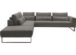 Ecksofa MUSTERRING "JustB PM100 Federkern & Kaltschaum, bequem, Breite 308cm, L-Form", grau (elephant), B:308cm H:88cm T:290cm, 85% Polyester, 15% Viskose, Sofas, Ecksofa, mit Sitztiefenverstellung und Kissen, mit Metallkufe, Maße 290x308 cm