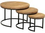Couchtisch OMG DESIGN "Hugo", beige (natur, schwarz, natur), B:75cm H:50cm T:75cm, Tische, Couchtisch, im 3er Set, variabel stellbar