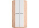 Eckkleiderschrank PRIESS "Barcelona Kleiderschrank Ecklösung Raumwunder", weiß (eichefarben artisan, weiß), B:78cm H:193cm T:78cm, Holzwerkstoff, Schränke, Eckkleiderschrank, in 2 Tiefen Schrank Eckschrank Garderobe