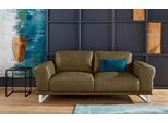 2-Sitzer W.SCHILLIG "montanaa elegant und edel, bequem, Federkernunterfederung", grün (camouflage z69), B:192cm H:78cm T:94cm, Sofas, 2-Sitzer, mit Metallkufen in Chrom glänzend, Breite 192 cm