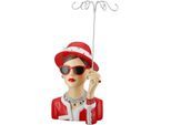 Schmuck Etagere GILDE "Figur; Schmuckständer Frau Chloe rot; silberfarben H. 39,5 cm", rot (rot, silberfarben), B:22cm H:39,5cm T:16,5cm, Schmuckständer, Schmuck Etagere, Mit integriertem Schmuckhalter, Skulptur