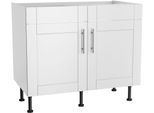 Spülenschrank OPTIFIT "Ahus", weiß (weiß matt, weiß), B:100cm H:87cm T:58,4cm, Schränke, Spülenschrank, Breite 100 cm