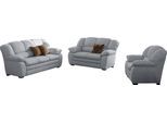 Polstergarnitur COTTA "Casino, 3tlg. Set, Sofa Wohnzimmer Garnitur, Wellenunterfederung", grau (smoke), H:88cm T:92cm, Holzwerkstoff, Sitzmöbel-Sets, Polstergarnitur, Sessel, 2-Sitzer, 2,5-Sitzer, hohe Rückenlehne