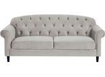2-Sitzer OTTO HOME "Carla", grau, B:212cm H:87cm T:89cm, Samtvelours (100% Polyester), Sofas, 2-Sitzer, in Samtverloursbezug, mit Stauraum unter der Sitzfläche