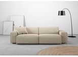 Big-Sofa HOME AFFAIRE "Glimminge auch in Breitcord, Feincord + Easy care-Bezug", beige (sand), B:254cm H:71cm T:101cm, 96% Polyester, 4% Polyacryl, Sofas, Big-Sofa, besondere Kedernähte Zierkissen
