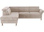 Ecksofa OTTO HOME "Calypso L-Form", beige (nature), B:259cm H:85cm T:227cm, 100% Polyester, Sofas, Ecksofa, mit Relaxfunktion motorisch im Sofa 2,5- Sitzer