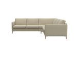 Ecksofa FLEXLUX "Fiore, gleichschenklig, bequem durch hochwertigem Sitzaufbau", beige (sandy beige), B:249cm H:85cm T:92cm, 100% Polyester, Sofas, Ecksofa, schmale Armlehnen, Kaltschaum, Füße Alu+ Eiche
