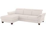 Ecksofa OTTO HOME "Solvei L-Form", beige (natur), B:255cm H:104cm T:185cm, Struktur (100% Polyester);Luxus-Microfaser Lederoptik (100% Polyester);Luxus-Microfaser ALTARA NUBUCK (100% Polyester), Sofas, Ecksofa, mit Recamierenabschluß und Sitztiefenverstellung