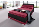 Polsterbett MAINTAL "LAGO wahlweise mit Matratze & Bettkasten, Bezug: Microvelours", rot (bordeauxrot, schwarz), B:127cm H:91cm L:211cm, Bezug Bett: 100% Polyester;Bezug Matratze: 100% Polyester, Betten, Polsterbett, in verschiedenen Größen und Farben erhältlich
