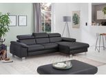 Ecksofa COTTA "Komaris L-Form, B: 244 cm", schwarz, B:244cm H:72cm T:166cm, Microfaser PRIMABELLE (100% Polyester);Kunstleder SOFTLUX(100%Polyurethan);Feinstruktur (100% Polyester);Kunstleder SOFTLUX/Struktur (100%Polyurethan, 90%Polyester, 10% Polyacryl), Sofas, Ecksofa, mit Kopfteilverstellung, optional Schlaffunktion, Bettkasten & Licht