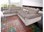 Ecksofa COTTA "Speedway L-Form, B: 262cm, moderne Couch, bequeme Wellenunterfederung", schlamm, schlamm, B:262cm H:79cm T:102cm, Kunstleder SOFTLUX / Struktur (100% Polyester);Edles Flachgewebe (100% Polyester) / Feine Struktur (100% Polyester);Kunstleder SOFTLUX / Luxus-Microfaser (100% Polyester), Sofas, Ecksofa, Kopfteilverstellung, optional Schlaffunktion & Bettkasten