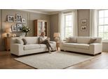 Polstergarnitur OTTO HOME "Faxxe aus 2-Sitzer und 3-Sitzer", beige (creme), H:74cm T:85cm, 100% Polyester, Sitzmöbel-Sets, Polstergarnitur, aus pflegeleichtem, weichem Bezugsstoff