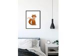 Bild KOMAR "Cute Animal Fox", bunt (farbe bild(er): bunt), B:30cm H:40cm, Holz, Papier, Bilder, Bild, Wandbild zur Dekoration - ohne Rahmen