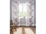 Gardine OTTO HOME "Ina" Gr. 1, braun, B:144cm H:145cm, Voile, Polyester, Gardinen, Gardine, transparent, 2-er Set, einseitig bedruckt, Voile