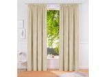 Vorhang OTTO HOME "Velvet uni" Gr. 3, beige, B:140cm H:225cm, Polyester, Gardinen, Vorhang, Blickdichter Samt, 2-er Set, edel, Gardine, multifunktional