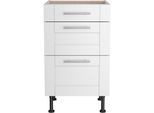 Unterschrank OPTIFIT "Ahus", weiß (weiß matt, weiß), B:50cm H:87cm T:58,4cm, Schränke, Unterschrank, Breite 50 cm