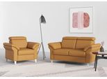 2-Sitzer SIT & MORE "Arngast", gelb (curry), B:156cm H:84cm T:93cm, Sofas, 2-Sitzer, inklusive Federkern und Kopfteilverstellung