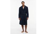 Bademantel Gr. S, blau (navy), S (48), Baumwoll-Webfrottier, TOMMY HILFIGER UNDERWEAR, Hausmäntel, Bademantel, mit aufgesetzten Taschen