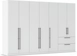 Kleiderschrank OTTO HOME "Mehrzweckschrank Aktenschrank Möbel Mietswohnung Schlafzimmer AVOLA", weiß (alpinweiß), B:315cm H:229cm T:54cm, Holzwerkstoff, Schränke, Kleiderschrank, mit hochwertigen Stangengriffen aus Metall in Schwarz MADE IN GERMANY