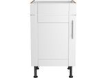 Spülenschrank OPTIFIT "Ahus", braun (weiß matt, wildeiche nachbildung), B:50cm H:87cm T:58,4cm, Schränke, Spülenschrank, Breite 50 cm