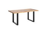 Ambia Garden Gartentisch, Schwarz, Akazie, Holz, Metall, Akazie, massiv, rechteckig, U-Form, 160x76x80 cm, Fsc, Gartenmöbel, Gartentische, Gartentische