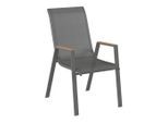 Ambia Garden Stapelsessel, Anthrazit, Natur, Metall, Textil, Flachrohr, 54x90x72 cm, Gartenmöbel, Gartenstühle, Gartenstühle stapelbar