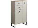 Mid.you Midischrank, Eiche, Kaschmir, Metall, 3 Fächer, 2 Schublade(n) Schubladen, 60x106x32 cm, stehend, Badezimmer, Badezimmerschränke, Midischränke