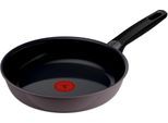Bratpfanne TEFAL "Ceramic Control Grey", schwarz (grau), B:25,8cm H:8,1cm L:41,8cm Ø:24cm, Pfannen, Bratpfanne, Keramikbeschichtung, Induktion, Thermo-Signal Temperaturanzeiger