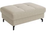 Polsterhocker SIT & MORE "Vanity, B: 103 cm", beige (creme), B:103cm H:45cm T:69cm, 100% Polyester, Hocker, Polsterhocker