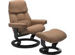 Relaxsessel STRESSLESS "Ruby", braun (latte batick), B:88cm H:99cm T:77cm, Leder BATICK: Batick ist ein leicht korrigiertes, durchgefärbtes und genarbtes Möbelleder, bei dem die meisten Unebenheiten und Spuren in der Regel entfernt wurden. Batick wird mitunter doppeltönig gefärbt, um der Oberfläche mehr Lebendigkeit zu verleihen. Dank einer schützenden Oberflächenbehandlung lassen sich die meisten