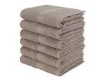Gaestehandtuecher OTTO HOME "Juna, als Set und Serie erhältlich, 6 Gästetücher, 30x50cm", grau (taupe), B:30cm L:50cm, Walkfrottee, Obermaterial: 100% Baumwolle, Handtücher, Gaestehandtuecher, 100% Baumwolle, mit Bordüre, Uni-Farben, weich, Topseller
