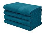 Duschtücher OTTO HOME "Juna, als Set und Serie erhältlich, 4 Duschtücher, 70x140cm", blau (aqua), B:70cm L:140cm, Walkfrottee, Obermaterial: 100% Baumwolle, Handtücher, Duschtücher, Handtuch Set, 100% Baumwolle, mit Bordüre, Uni-Farben, weich