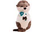 Kuscheltier NICI "Winter, Otter Ophelio mit Fisch, 40 cm", braun, Plüschfiguren, KinderH:40cm, Plüsch, Polyester, Kuscheltier, H:40cm