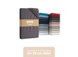 Spannbettlaken OTTO HOME "BLACKBERRY in PREMIUM und BASIC Qualität, 100% Baumwolle", grau (anthrazit), B:140cm L:200cm, Jersey (160 g/m²), Obermaterial: 100% Baumwolle, Bettlaken, Spannbettlaken, für hohe Matratzen bis 28 cm, Bettlaken, Spannbetttuch, Boxspring