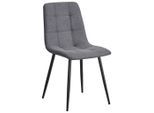 Stylife Stuhl , Grau, Schwarz , Metall, Textil , konisch , 45x87x54 cm , Esszimmer, Stuhl, Esszimmerstühle
