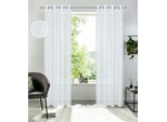 Gardine OTTO HOME "Marric" Gr. 4, blau, B:135cm H:245cm, Polyester, Gardinen, Gardine, halbtransparent, Leinenoptik mit Streifen, verschiedene Größen
