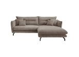 P & B , Graubraun , Textil , Füllung: Schaumstoff,Schaumstoff , L-Form , 255x180 cm , Made in Europe , Rücken echt, Armteil links, Armteil rechts ,