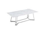 Livetastic , Weiß, Chromfarben , Metall, Glas , Marmoroptik , rechteckig , 60x40x110 cm ,