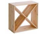 Zeller Present Weinregal, Natur, Holz, Kiefer, Hartholz, 52x52x25 cm, individuell erweiterbar, stapelbar, nachhaltig, nachwachsender Rohstoff, Wohnzimmer, Regale, Weinregale