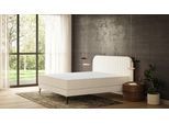 Emma Original Elite Boxspringbett V2 – Beige - 160x200 cm - Kopfteil Streifen - Metallfüße
