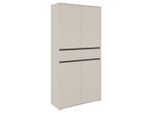 Xora Mehrzweckschrank , Anthrazit, Kaschmir , Kunststoff , 8 Fächer , 2 Schublade(n) Schubladen , 100x200x37 cm , stehend , Waschküche, Mehrzweckschrank