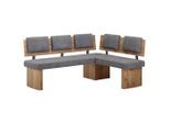 Cantus Eckbank, Grau, Eiche, Textil, Uni, 5-Sitzer, 195x155 cm, Stoffauswahl, Typenauswahl, seitenverkehrt erhältlich, Esszimmer, Bänke, Eckbänke