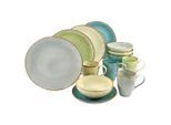 Creatable Kombiservice Nature, Blau, Grau, Grün, Sand, Keramik, 16-teilig, 300 ml, Essen & Trinken, Geschirr, Geschirr-Sets, Kombiservice