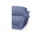 Bettwäsche Leinen, Blau, Textil, Uni, 135x200 cm, Oeko-Tex® Standard 100, pflegeleicht, atmungsaktiv, hautfreundlich, schadstoffgeprüft, weiche und anschmiegsame Oberfläche, Schlaftextilien, Bettwäsche, Bettwäsche