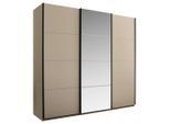 Boxxx Schwebetürenschrank, Kaschmir, Glas, Holzwerkstoff, 5 Fächer, 215x204x60 cm, Schrankfront mit Spiegel, Schlafzimmer, Kleiderschränke, Kleiderschränke mit Spiegel