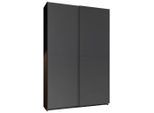 Boxxx Schwebetürenschrank, Graphit, Holzwerkstoff, 6 Fächer, 125x196x38 cm, Blauer Engel, BQ - Bündnis für Qualität, Made in Germany, Schlafzimmer, Kleiderschränke, Schwebetürenschränke