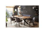 Mid.you , Grau, Naturfarben , Holz, Metall, Textil , Akazie , massiv , Raute , 100x76.5x200 cm ,