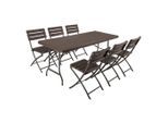 Gardenson , Braun, Schwarz , Metall, Kunststoff , 83x83x54 cm , Tisch klappbar, Stuhl klappbar, platzsparend verstaubar, UV-beständig, wetterbeständig ,