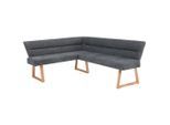 Livetastic , Eichefarben, Dunkelgrau , Holz, Metall, Textil , Eiche , massiv , seitenverkehrt montierbar, L-Form , 162-204x82x61 cm , seitenverkehrt erhältlich ,